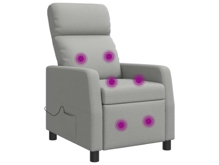Massage Relaxsessel Wolkengrau Stoff Polyester, verstellbare Liegeposition Modernes Design, flache Armlehnen, wenig Pflege, stabiler Rahmen, fuer Wohn- und Arbeitszimmer