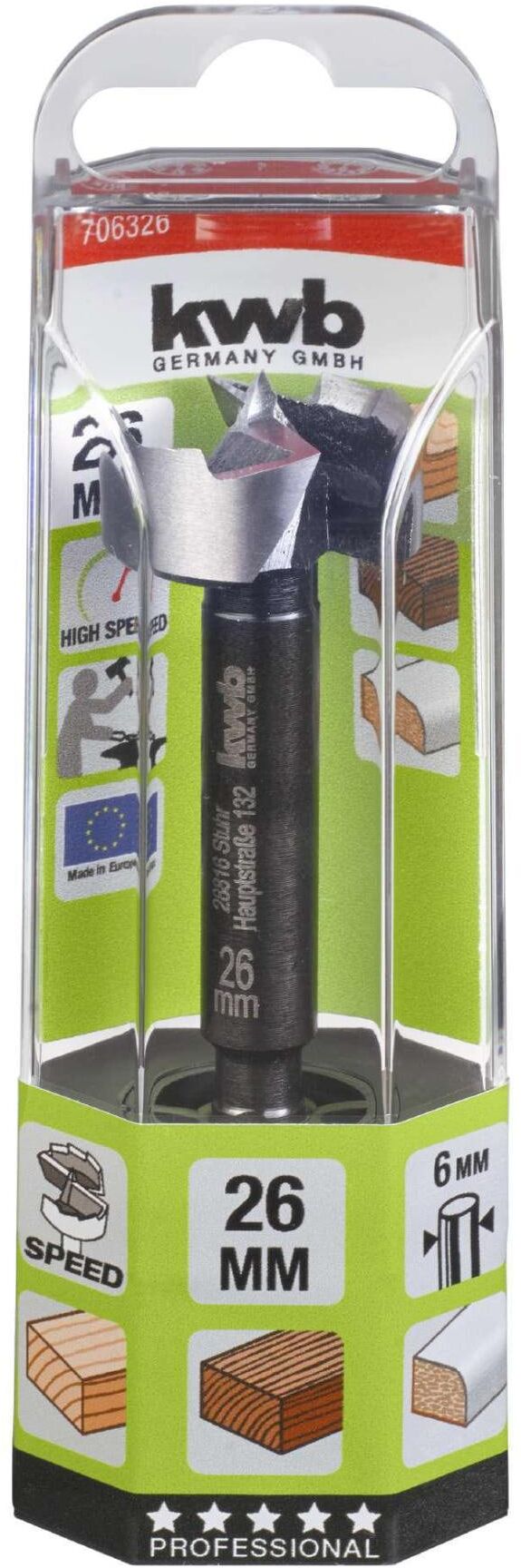 Holzbohrer KWB "Speed 26 mm", silber, Bohrer, Holzbohrer silber Einheitsgröße