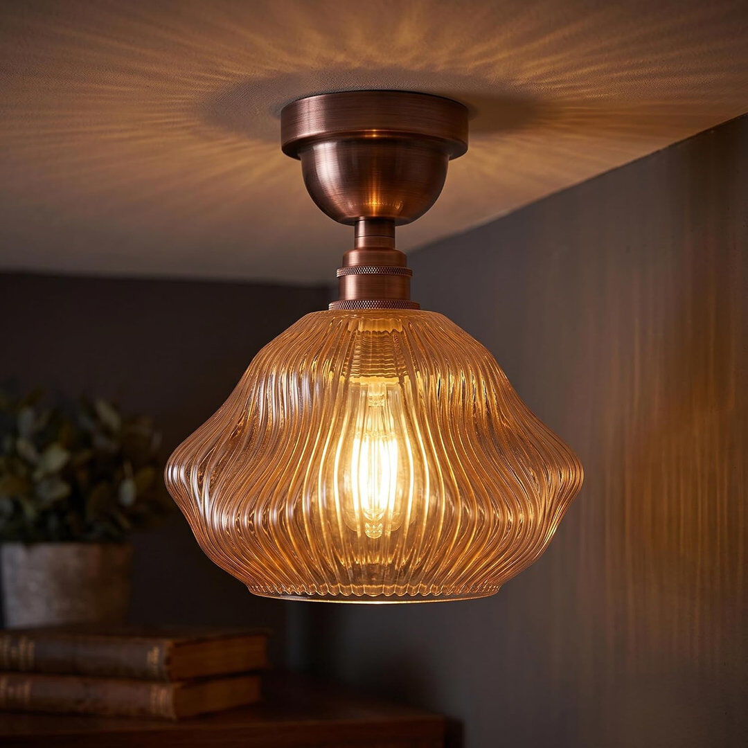 Rio Glass Flush Mount Copper