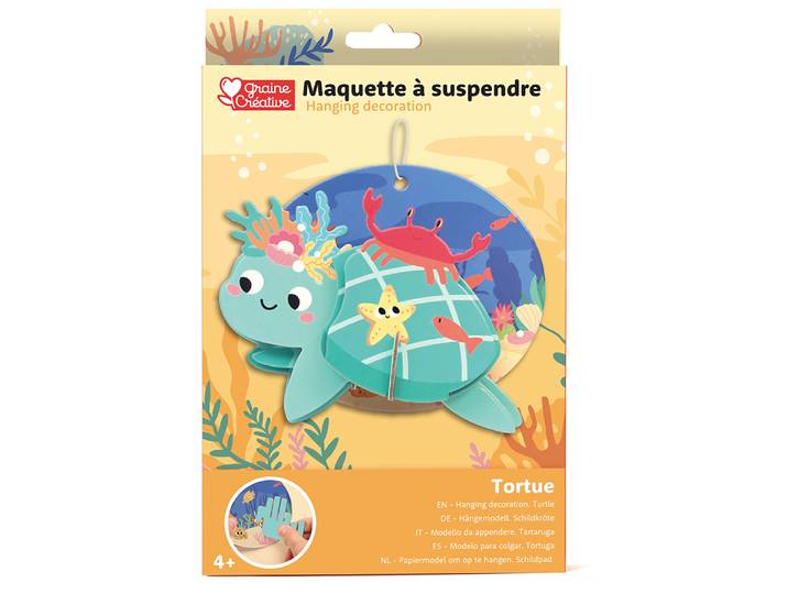MAQUETTE A SUSPENDRE TORTUE 3D CARTON