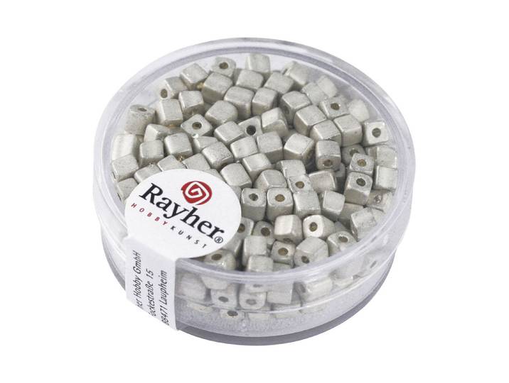 Rayher Glas Metallic-Würfel Matt 3.4 mm 15 g