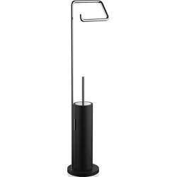 Stone Toilettenpapierständer und WC-Bürste chrom-schwarz