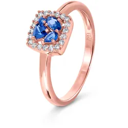 Tchibo - 925 Silber Ring »Blau Cluster« - Damen - Gr. 18 - weiß