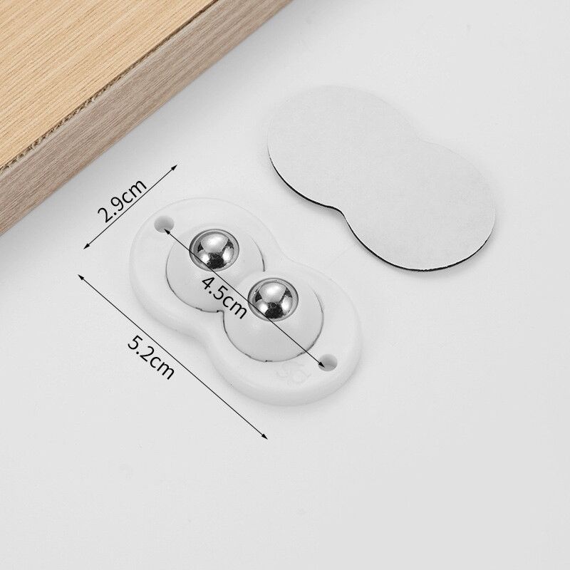 INF Roulettes pivotantes adhésives, roulettes à double roulement à billes, pack de 4 Blanc