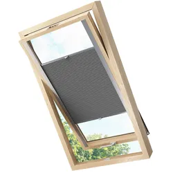 KS Handel 24 Dachfensterplissee Faltrollo Thermo verdunkelnd passend für Velux P10 Dunkelgrau