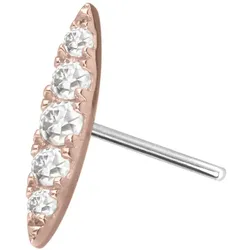 14 Karat Gold Aufsatz mit Titan Push Pin MOISSANIT-OVAL