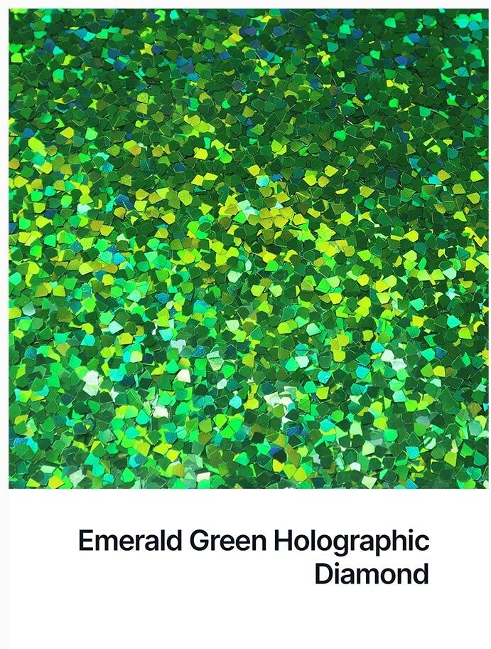 Hemway Shaped Ultra Sparkle Glitter   Diamond   Cosmetic, Festival, Crafts - Emerald Green Holographic - Shaped 50g