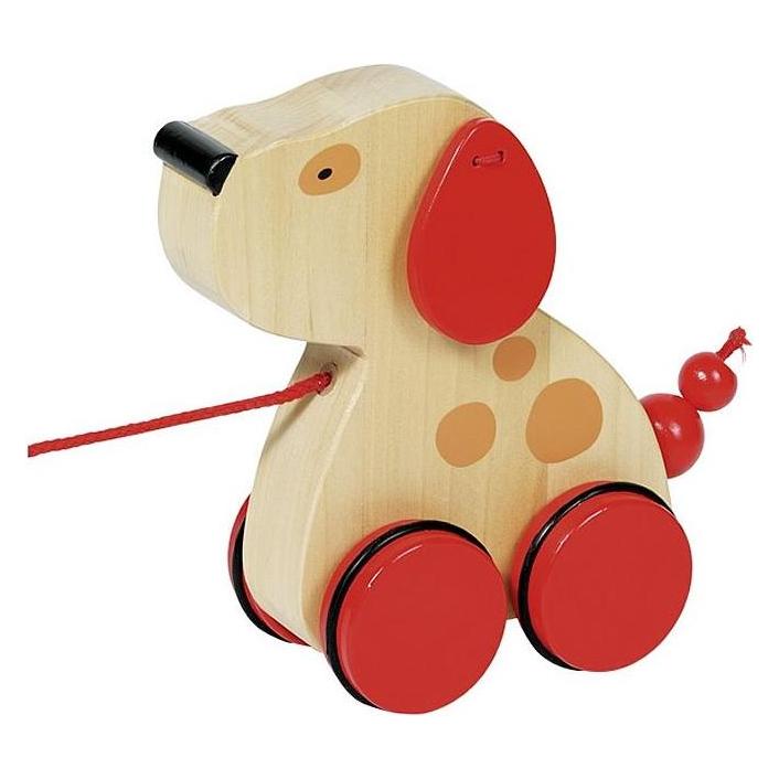Goki Hölzerne Pull Tier Hund (4013594549424)