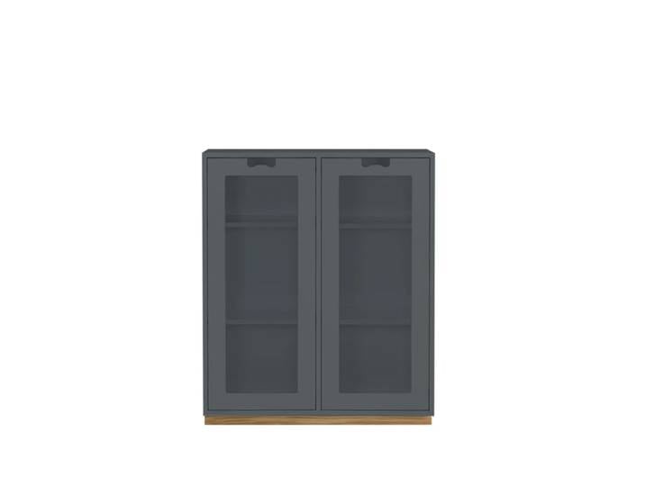 Asplund Vitrine Snö E Storm grey, support en chêne, dj.30 cm