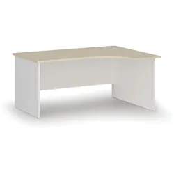 Büro-Eckschreibtisch PRIMO WHITE, 160x120 cm, rechts, weiß/Birke