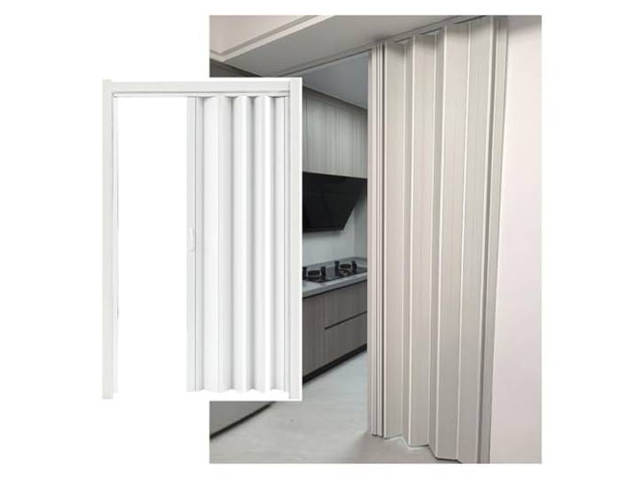 FalttüR Passen Sie die Innen-Akkordeontür an, Schiebe-Falttür mit Rahmen aus Aluminiumlegierung, Raumteiler für Schlafzimmer, Badezimmer, Büro, Küche, wasserdicht und wärmeisolierend(39x80in(99.1x203.
