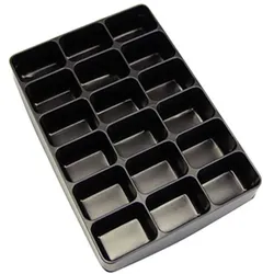 PROREGAL Einleger/Einteiler für Sortierkästen mit 18 Fächer | HxBxT 4,5x22x31cm | Schwarz