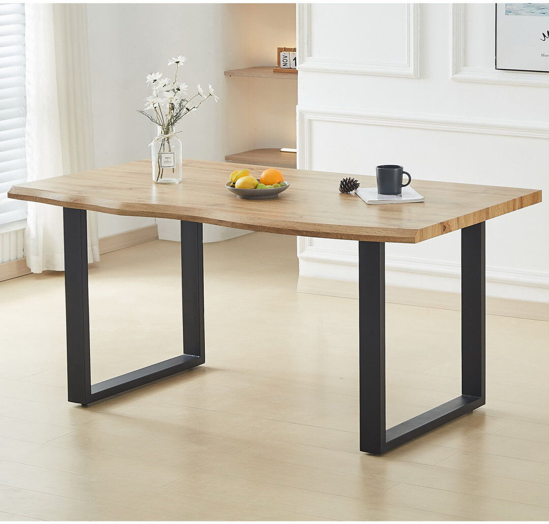 Natur Pur Alexis Rectangular Dining Table with Iron Base Oak
