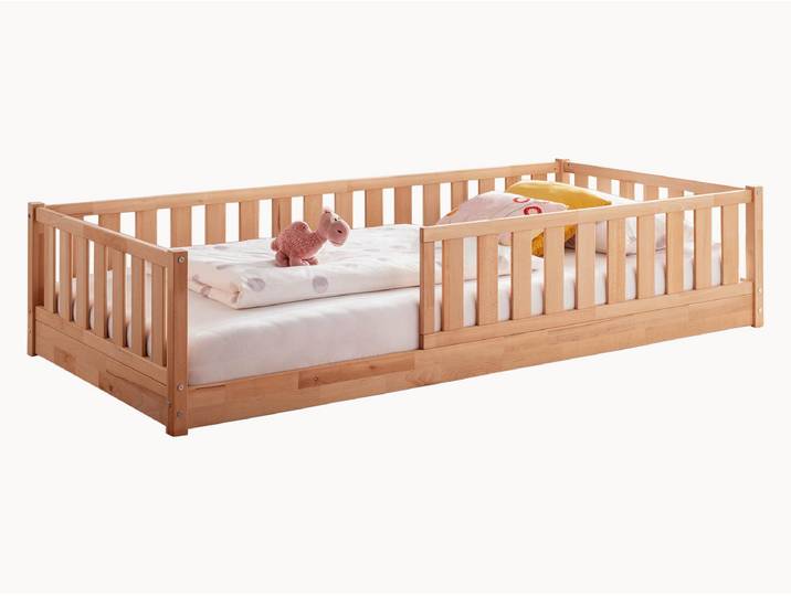 Bodenbett Nidito inkl. Lattenrost - 90x200 cm - Buche