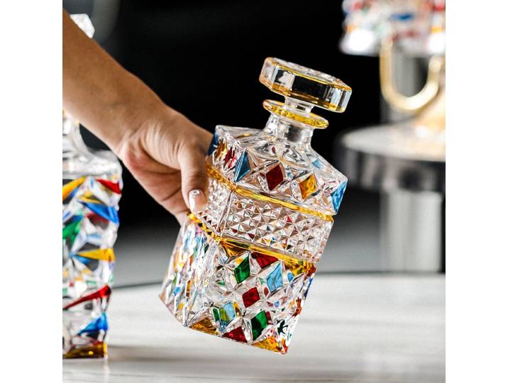 Bouteilles de vin de luxe européennes dessinées à la main, 1 pièce, bouteilles de whisky en verre de cristal pour la maison, distributeurs d'alcool étrangers, décapants de vin