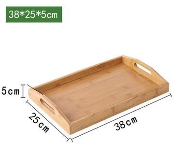 Inspired Finds Rectangular Retro Bamboo Storage Tray For Home Organization 14.96x9.84x1.97in