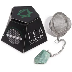 Raw Crystal Gemstone Tea Strainer - Green Aventurine
