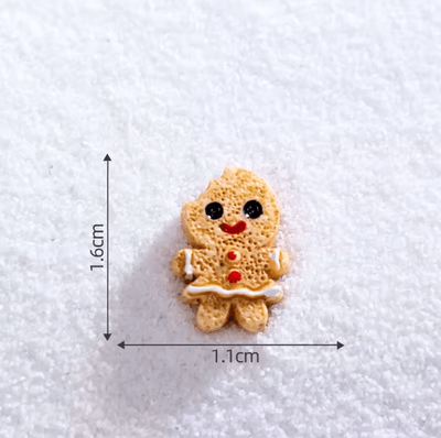 Inspire Picks Mini Christmas Ornament Dollhouse Figures Gingerbread Man And Snowman Micro Landscape Decor a7