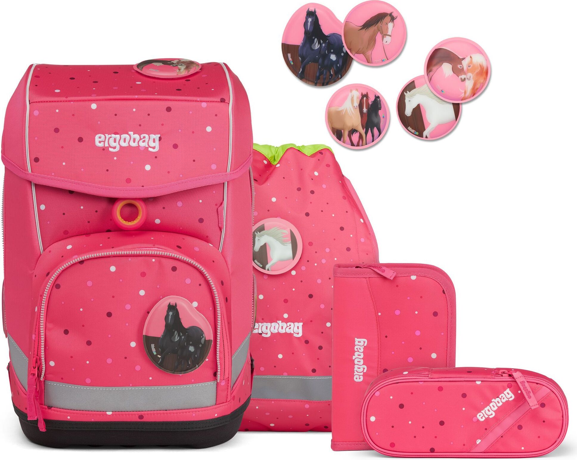 Ergobag Cubo Urlaub auf dem ReitBärhof Schulranzen Set 5tlg.
