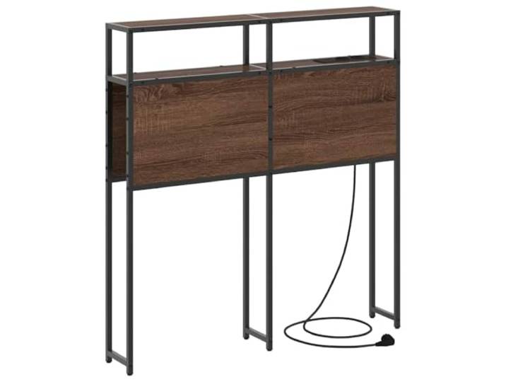 Makastle Stauraum-Kopfteil Braun Eichen-Optik 15x78x98 cm Holzwerkstoff & Stahl