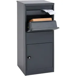Paketkasten MCW-G80, Paketbox Standbriefkasten Briefkasten Größe L ~ verzinkt anthrazit