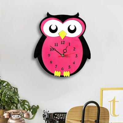 Snug & Styled Owl Kids Wall Clock Silent Non Ticking Quartz Clock For Bedroom Nursery Decor Owl