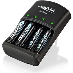 Ansmann Schnell-Ladegerät für NiZn 1,6 Volt Akku (4 Stk., AA, Ladegerät inkl. Akku), Akku Ladegerät