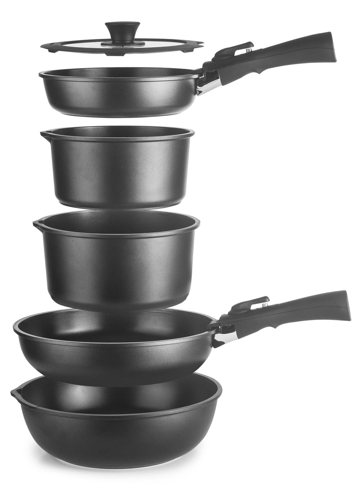 Dripio 9-delige aluminium kookpan-set, stapelbaar en vrij van schadelijke stoffen