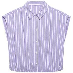 Daily Deals Depot Chic Striped Sleeveless Blouse For Women With Puffed Hem Summer Top m