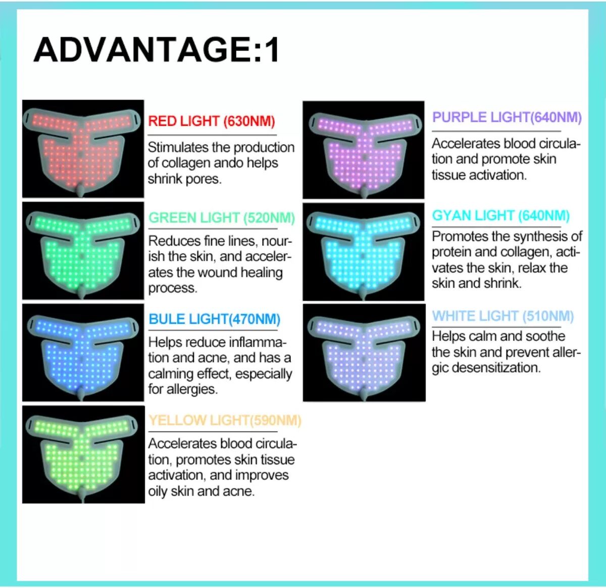 INF Appareil LED portable pour cou - Thérapie lumineuse mains libres noire pour lifting et anti-rides du cou