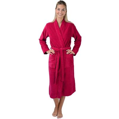 Damenbademantel WEWO FASHION "5810" Gr. M, fuscia, L:120cm, Veloursfrottier, Hausmäntel, Leicht-Velour