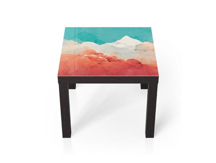 DEQORI Couchtisch 'Malerische Bergträume', Glas Beistelltisch Glastisch modern