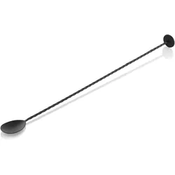 Barlöffel Twisted NOCTURN, mit Stößelende, 40 cm, schwarz matt, Chromnickelstahl 18/8