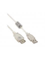 InLine USB-Verlängerungskabel USB W bis M 2.0 2 m Transparent White (34618Q)