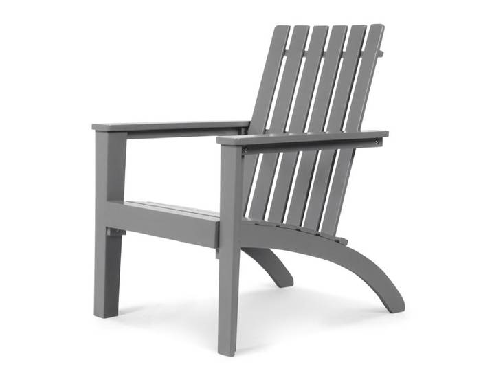 Chaise de Jardin en Bois d'Acacia - COSTWAY - Fauteuil Design Adirondack - Charge 160 kg - pour Salon Terrasse Balcon Cour - Gris