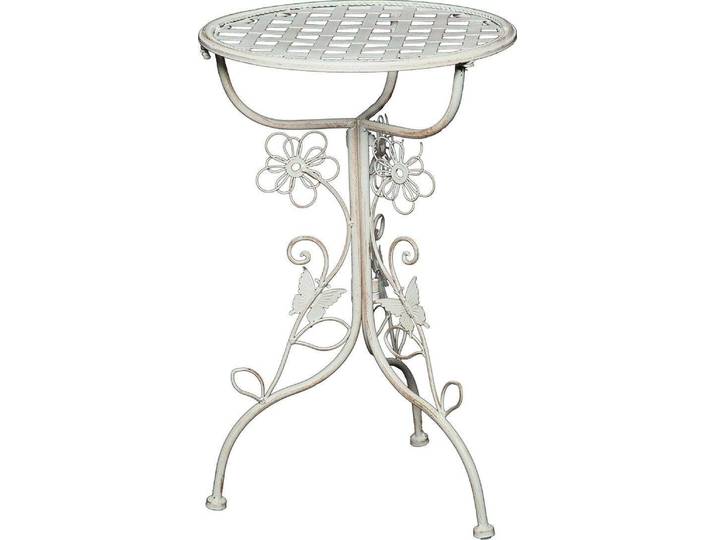 Beistelltisch AMBIENTE HAUS, weiss (weiß), B:32cm H:52cm T:32cm, Tische, Beistelltisch, 53cm Outdoor geeignet