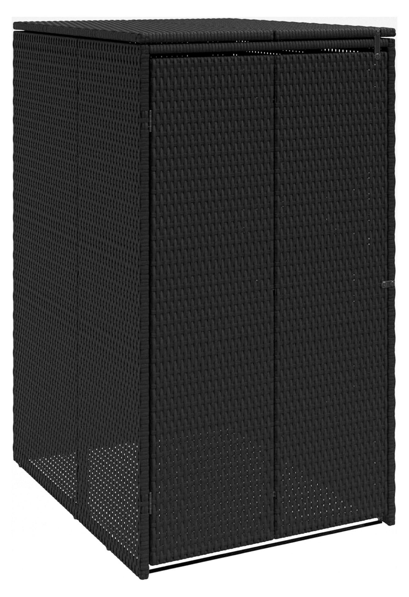 Mülltonnenbox Schwarz 65 x 80 x 115 cm aus Polyethylen, für Garten und Terrasse, rechteckig, modernes Design, langlebige Materialien, umweltfreundlich, für verschiedene Räume