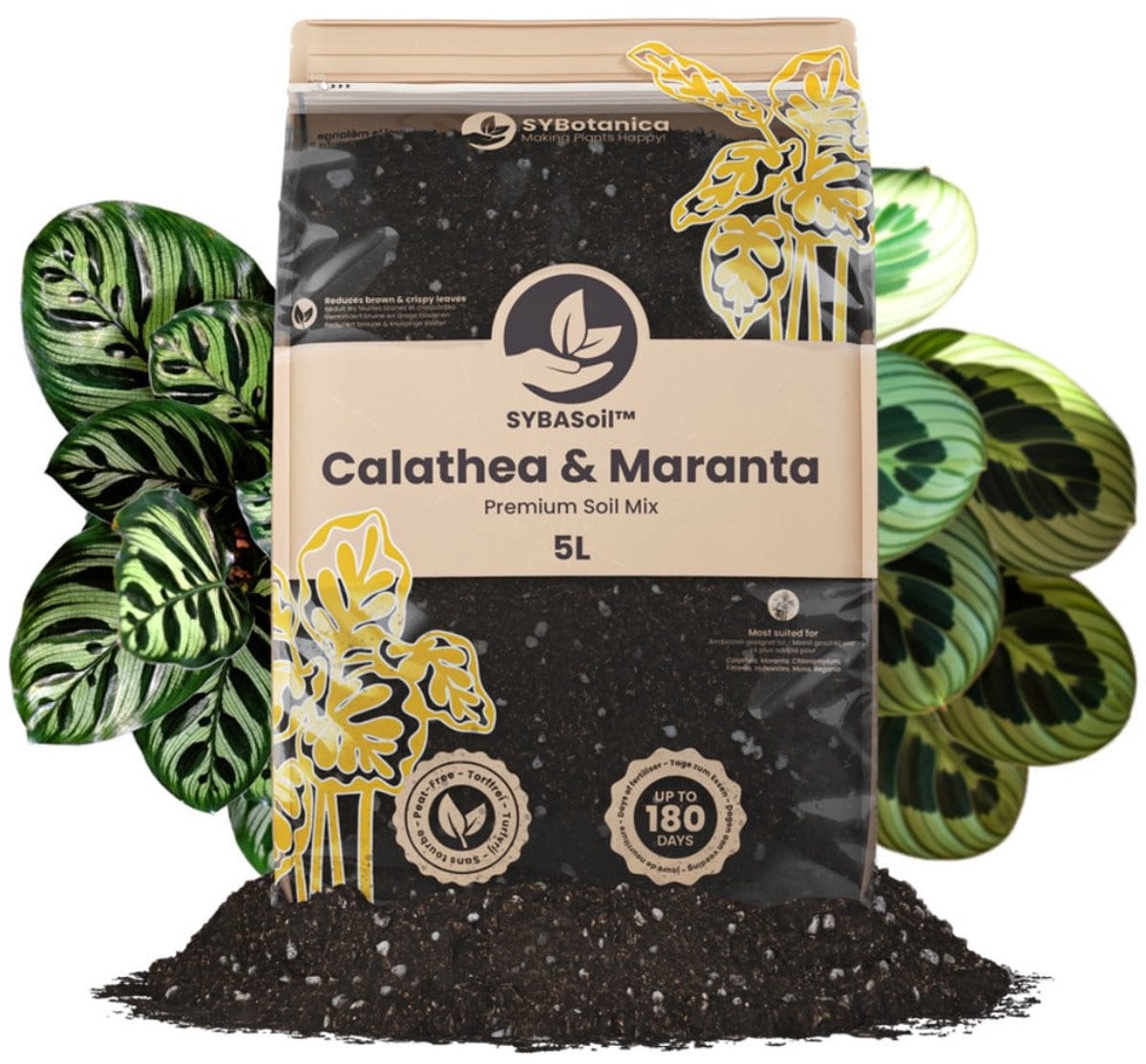 SYBASoil Calathea & Maranta mix 5L - Turfvrije potgrond met 6 maanden voeding