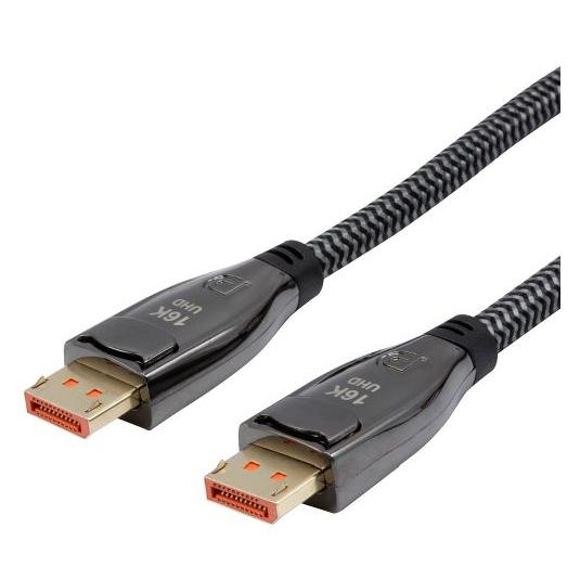 Dacomex DisplayPort 2.1 Kabel, 16K, 4:4:4, DisplayPort St. / St., 3,0 m, schwarz/grau (3 m) (641843)