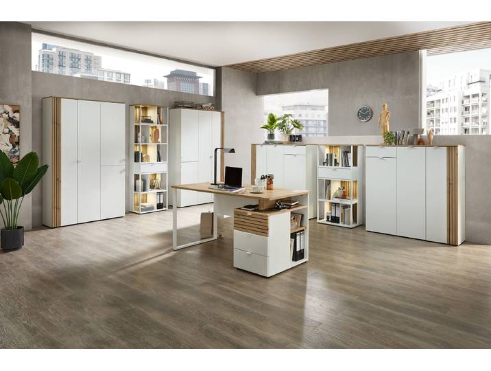 Armoire à dossiers Besco Type A 127cm Blanc/Blanc mat