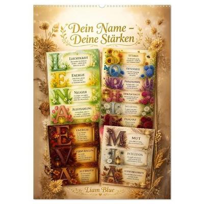 Dein Name - Deine Stärken (Wandkalender 2027 DIN A2 hoch), CALVENDO Monatskalender