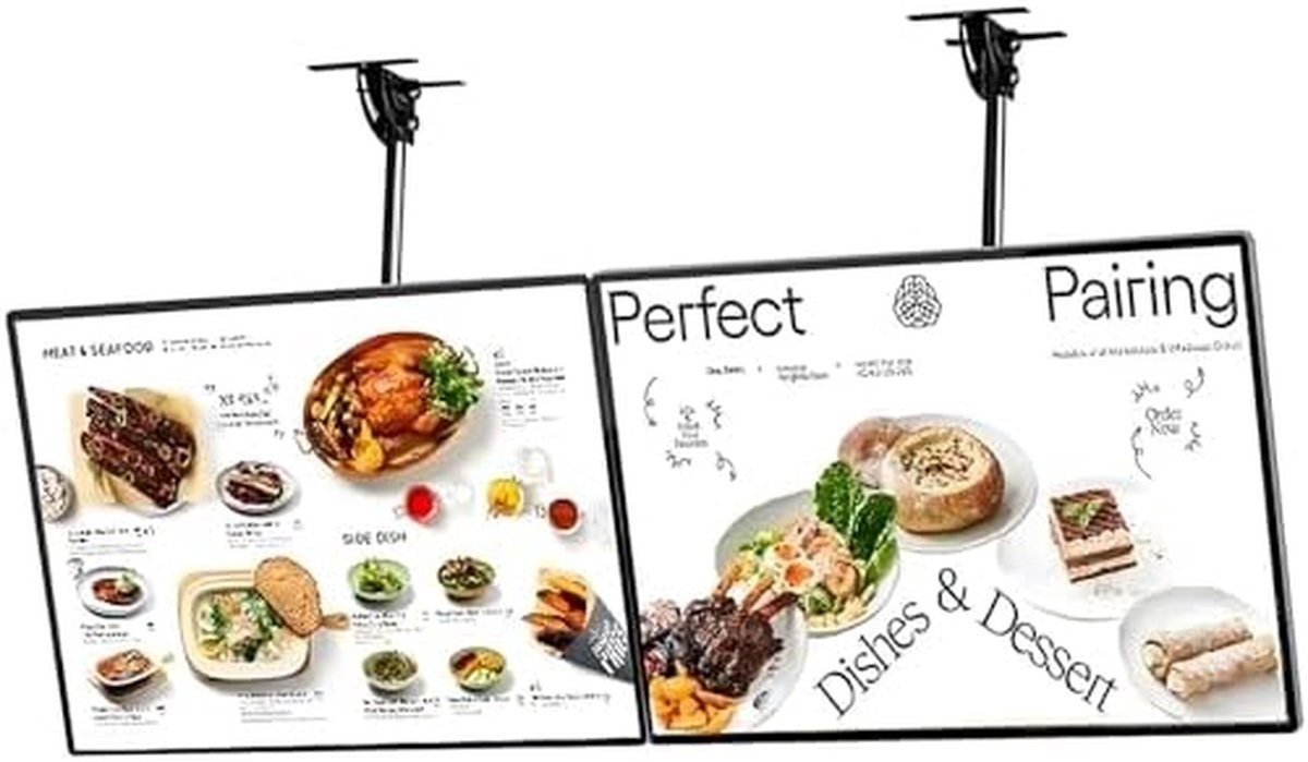 LED Lichtbak Poster Display Zwart B: 50 cm, H: 70 cm