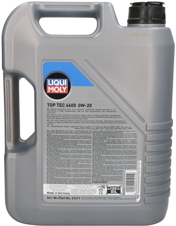 Moottoriöljy Liqui Moly 21441 Toptec 6600 0w20 5l