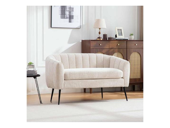 ANYSUN Sofa Loungesessel Mini-Liegesofa Chenille Komfort Polstersofa Metallbeine, Modernes Mini-Liegesofa, Mit abnehmbarem Sitzkissen für einfache Reinigung und Komfort