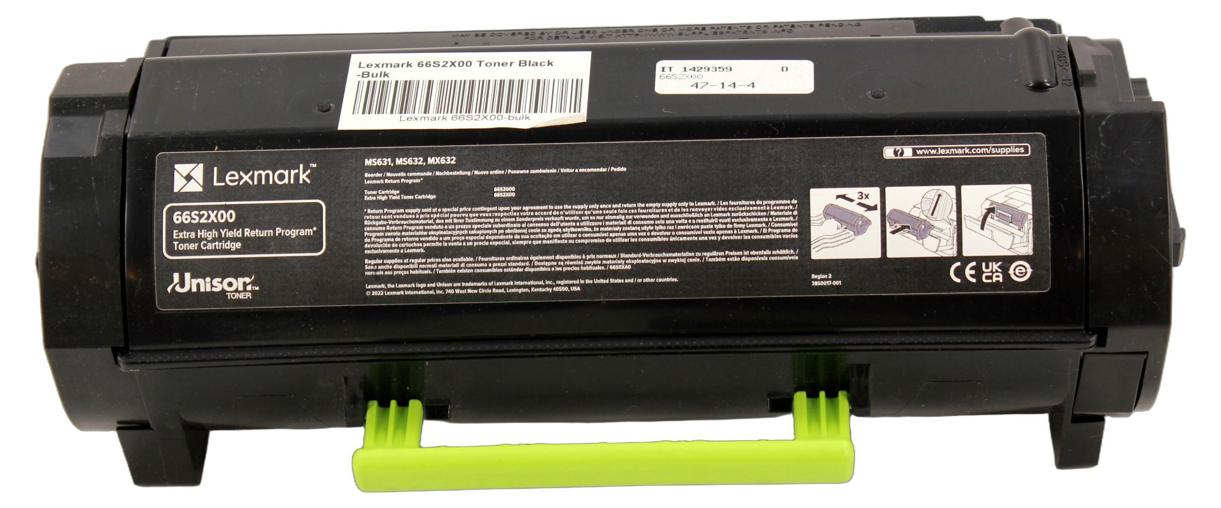 Lexmark 66S2X00 Toner Black -Bulk