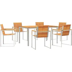 vidaXL 7-teilige Garten Essgruppe Solid Wood Akazie