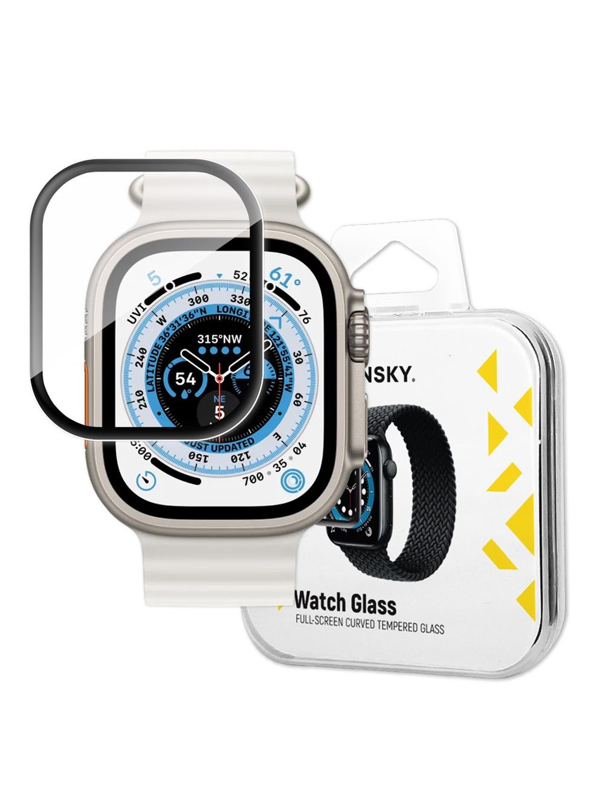 Wozinsky Full Glue Acrylic Glass for Apple Watch 49mm 9H Full Screen with Black Frame