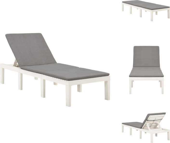 vidaXL Ligbed met kussen, wit, kunststof