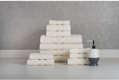 Bibb Home 12 Piece Egyptian Cotton Towel Set