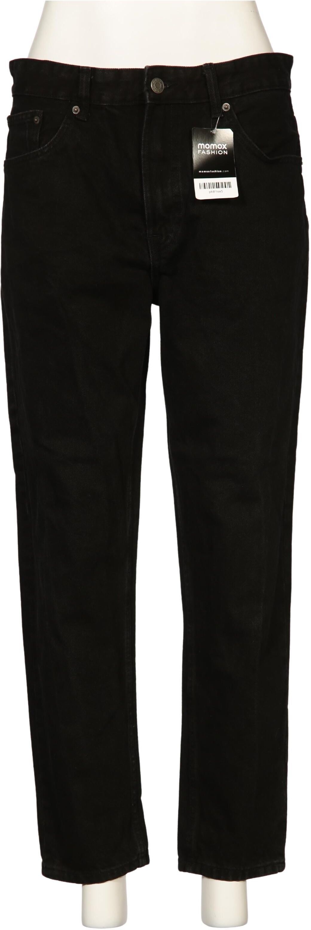 bershka Damen Jeans, Schwarz, Gr. EU 42, Baumwolle - Second Hand